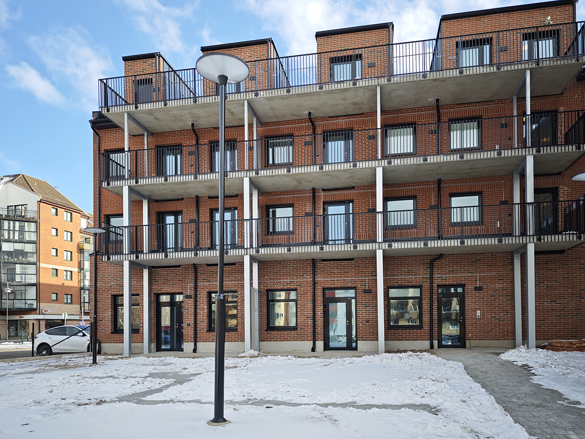 Ebos fastighet Färgaren på Södergatan 14 i Eslöv, bild tagen från gården.